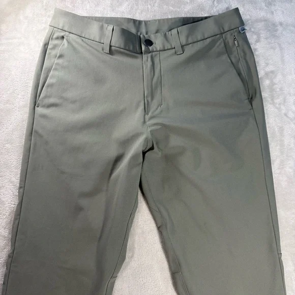 Lululemon ABC Pants Men Sz 34 Slim Fit Green Commission Warpstreme Chino LM5AF3S - Picture 2 of 11